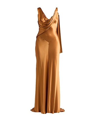 ALBERTA FERRETTI Long dress Camel 70% Acetate, 30% Silk