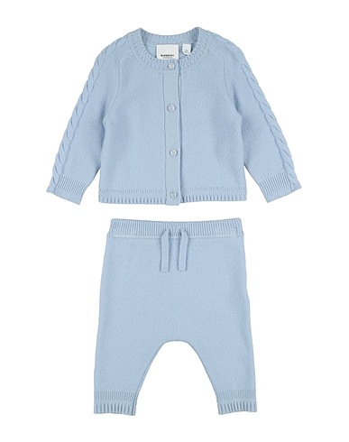 BURBERRY Baby accessories set Sky blue 94% Cashmere, 5% Polyamide, 1% Elastane