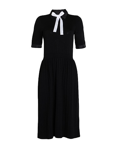 THOM BROWNE Knit dress Black 98% Virgin Wool, 1% Polyamide, 1% Elastane, Silk