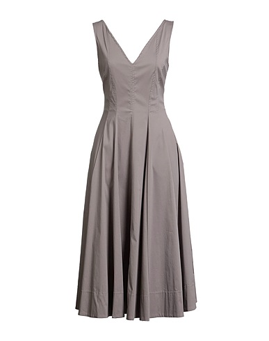 MEIMEIJ Midi dress Taupe 71% Cotton, 25% Polyamide, 4% Elastane