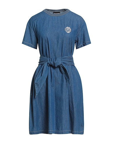 EMPORIO ARMANI Καλοκαιρινό φόρεμα Μπλε 100% Βαμβάκι, Πολυεστέρας, Πολυαμίδη, Ελαστάνη