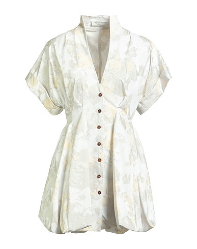 PHILOSOPHY di LORENZO SERAFINI Short dress Ivory 97% Cotton, 3% Elastane