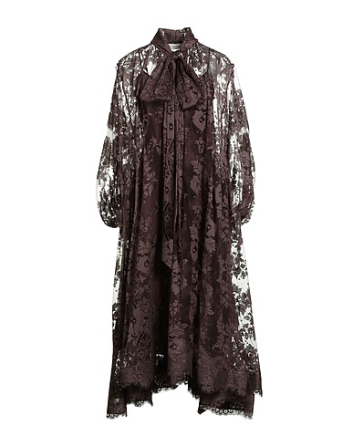 ZIMMERMANN Long dress Dark brown 63% Cotton, 37% Polyamide