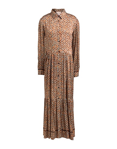 PUROTATTO Long dress Rust 97% Viscose, 3% Elastane