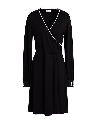 LIU •JO Short dress Black 82% Viscose, 13% Polyamide, 5% Elastane, Polyester
