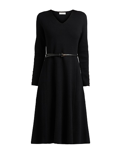 CHRISTINA PARIS Midi dress Black 30% Viscose, 30% Acrylic, 30% Nylon, 10% Wool