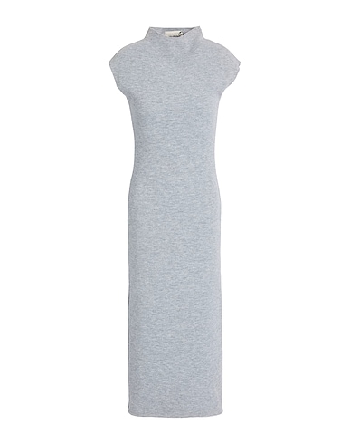 HAVEONE Midi dress Grey 60% Polyester, 20% Viscose, 20% Acrylic