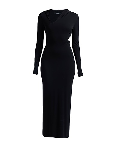 VERSACE Long dress Black 95% Viscose, 5% Elastane