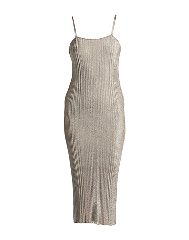 GENTRYPORTOFINO Midi dress Grey 70% Viscose, 30% Metallic fiber