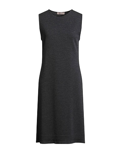 PUROTATTO Short dress Charcoal 100% Wool