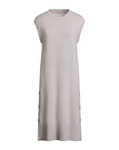 PUROTATTO Short dress Light grey 70% Wool, 30% Cashmere