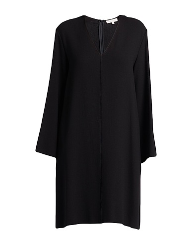 ANTONELLI ひざ丈ワンピース ブラック バージンウール 62% / レーヨン 38%
