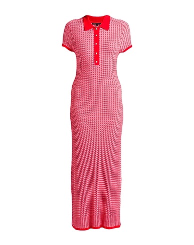 MAJE Long dress Red 84% Viscose, 16% Polyester