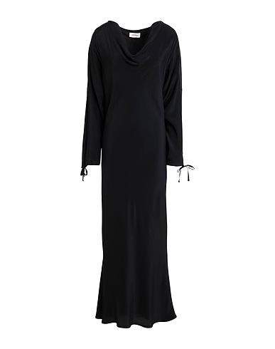 OTTOD'AME Long dress Black 70% Acetate, 30% Silk