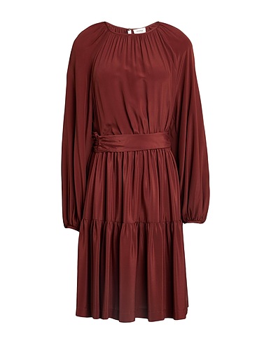 OTTOD'AME Short dress Brown 70% Acetate, 30% Silk
