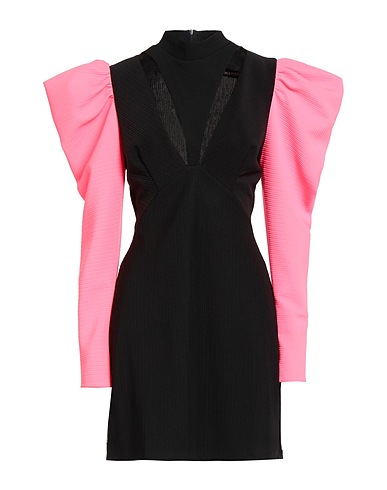 LANÇA PERFUME Short dress Black 95% Polyester, 5% Elastane