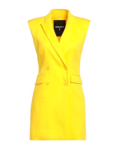 PATRIZIA PEPE Blazer dress Yellow 60% Linen, 40% Polyamide