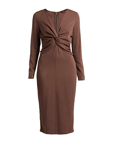 MARCIANO by GUESS Elegant dress Chocolate brown 61% Viscose, 36% Acetate, 3% Elastane