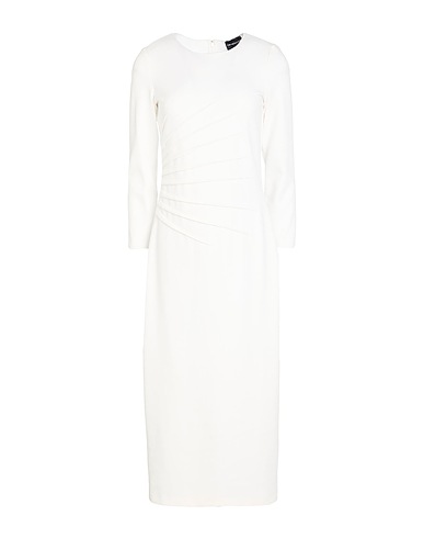 EMPORIO ARMANI Midi dress Off white 77% Viscose, 17% Polyamide, 6% Elastane