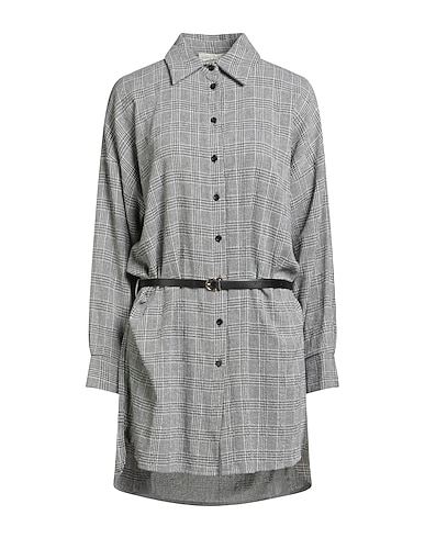 HAVEONE Shirt dress Grey 36% Cotton, 35% Polyester, 29% Viscose