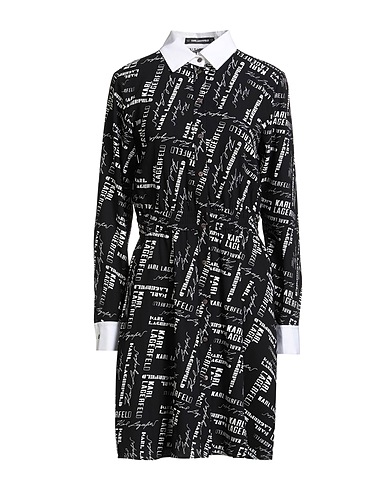 KARL LAGERFELD Shirt dress Black 100% Polyester, Cotton