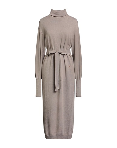 OTTOD'AME Midi dress Taupe 40% Merino Wool, 30% Viscose, 20% Polyamide, 10% Cashmere