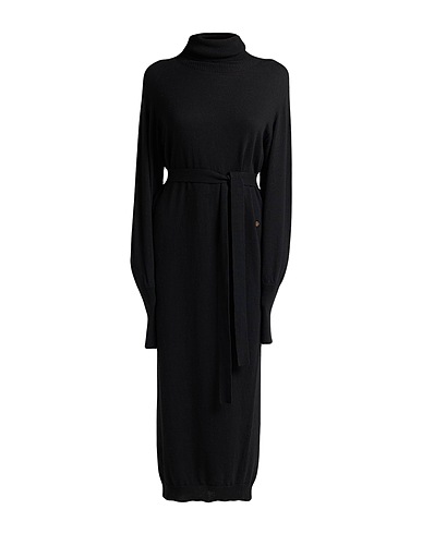 OTTOD'AME Knit dress Black 40% Merino Wool, 30% Viscose, 20% Polyamide, 10% Cashmere