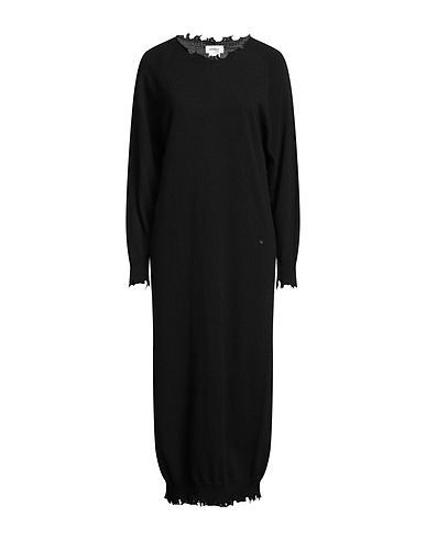 OTTOD'AME Knit dress Black 40% Merino Wool, 30% Viscose, 20% Polyamide, 10% Cashmere