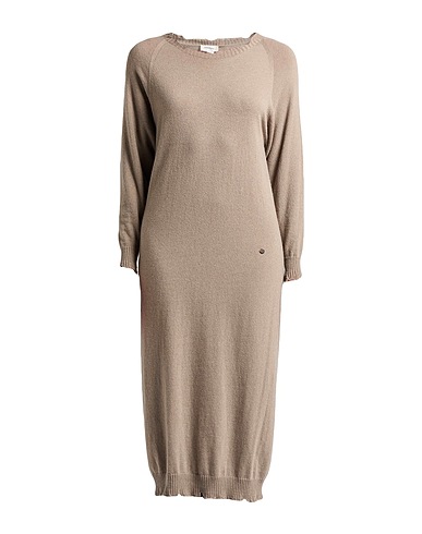 OTTOD'AME Knit dress Taupe 40% Merino Wool, 30% Viscose, 20% Polyamide, 10% Cashmere