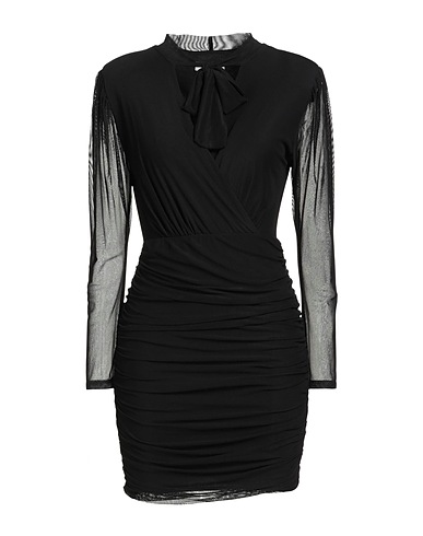 KONTATTO Sheath dress Black 95% Polyester, 5% Elastane