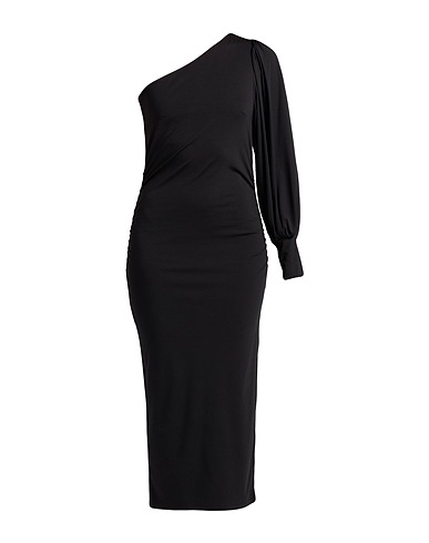 CROCHÈ Midi dress Black 63% Viscose, 32% Polyamide, 5% Elastane