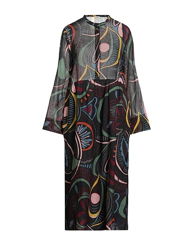 MASSIMO ALBA Robe mi-longue Noir 80% Coton, 20% Soie