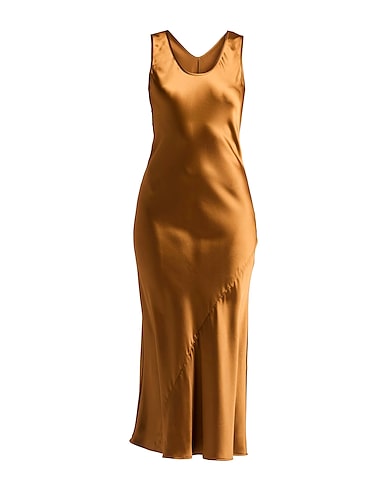 JOVONNA Vestito lungo Marrone 92% Poliestere, 8% Elastan