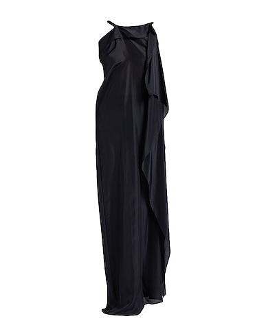 ANN DEMEULEMEESTER Μακρύ φόρεμα 100% Μετάξι, Δέρμα μοσχαριού