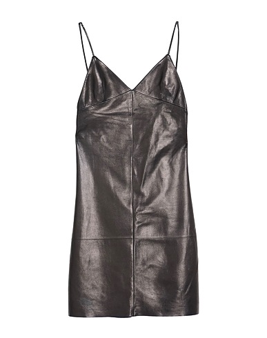 SAINT LAURENT Sheath dress Black 100% Lambskin