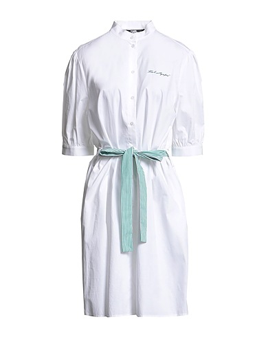 KARL LAGERFELD Shirt dress White 100% Cotton