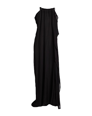 ANN DEMEULEMEESTER シルクドレス ブラック シルク 100% / 牛革（カーフ）