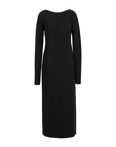 OTTOD'AME Midi dress Black 79% Viscose, 9% Polyester, 9% Nylon, 3% Elastane