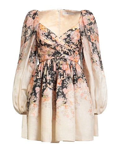 ZIMMERMANN Short dress Beige 53% Linen, 47% Silk