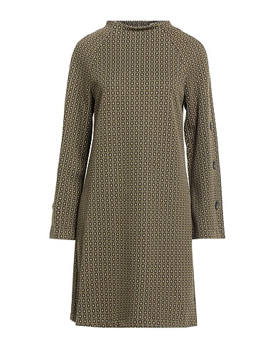 CROCHÈ Vestito corto Verde militare 69% Poliestere, 28% Viscosa, 2% Elastan, 1% Acrilico