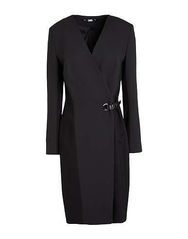 KARL LAGERFELD Short dress Black 52% Polyester, 43% Virgin Wool, 5% Elastane