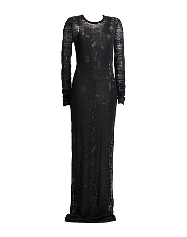 ANN DEMEULEMEESTER Long dress Black 50% Silk, 50% Linen