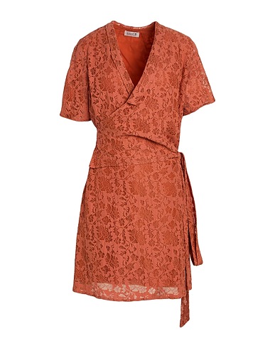 MOLLY BRACKEN Minivestido Camel 65% Poliéster, 35% Algodón