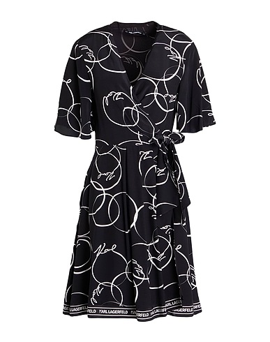 KARL LAGERFELD Short dress Black 65% EcoVero™ viscose, 35% Viscose