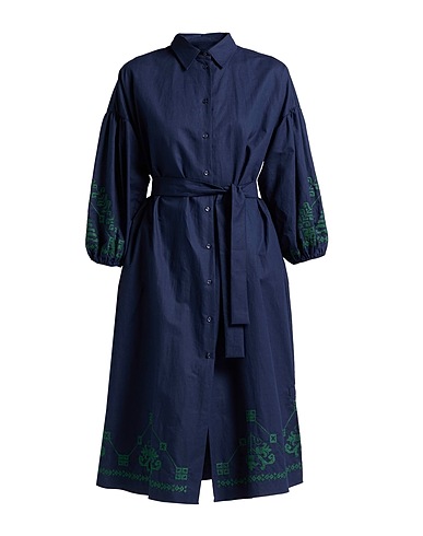 WEEKEND MAX MARA Midi dress Midnight blue 75% Cotton, 25% Linen