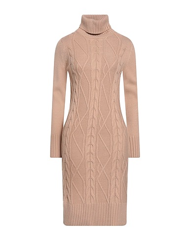MARKUP Sheath dress Camel 67% Acrylic, 18% Polyester, 15% Polyamide