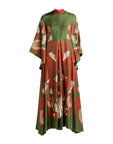 LA DOUBLE J Long dress Military green 100% Silk