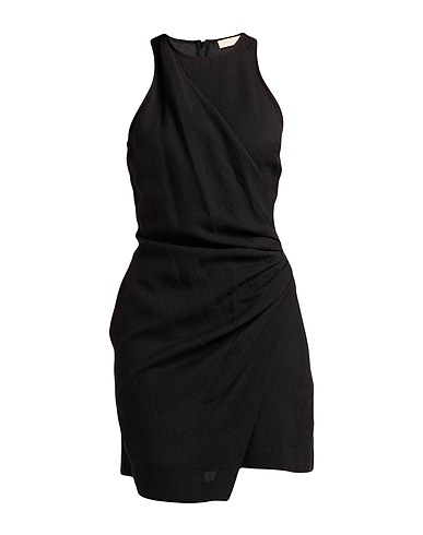 VANESSA BRUNO Short dress Black 57% Viscose, 31% Lyocell, 12% Linen