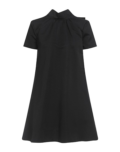STAUD Short dress Black 60% Cotton, 40% Polyester