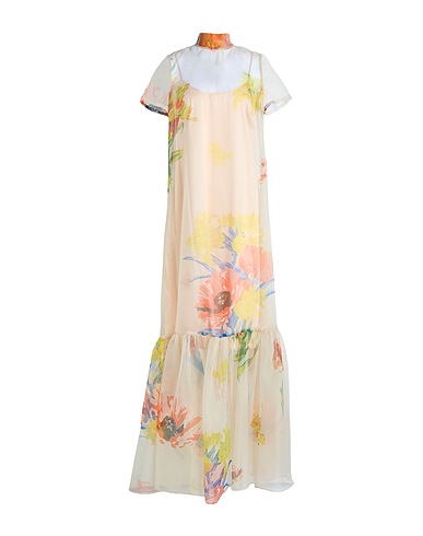 STAUD Long dress Light grey 100% Polyester